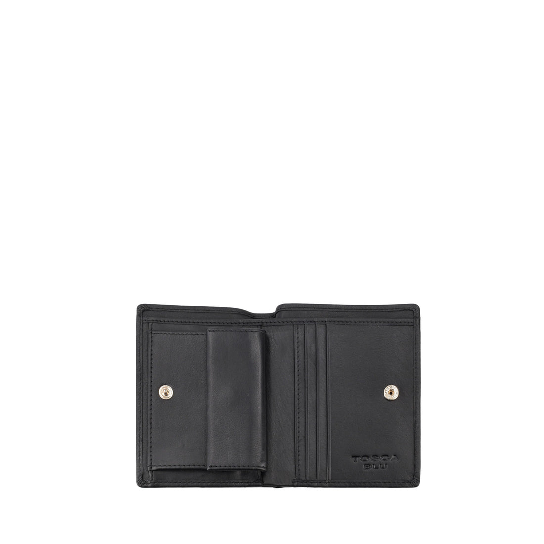 BLACK MARGHERITA SMALL LEATHER WALLET