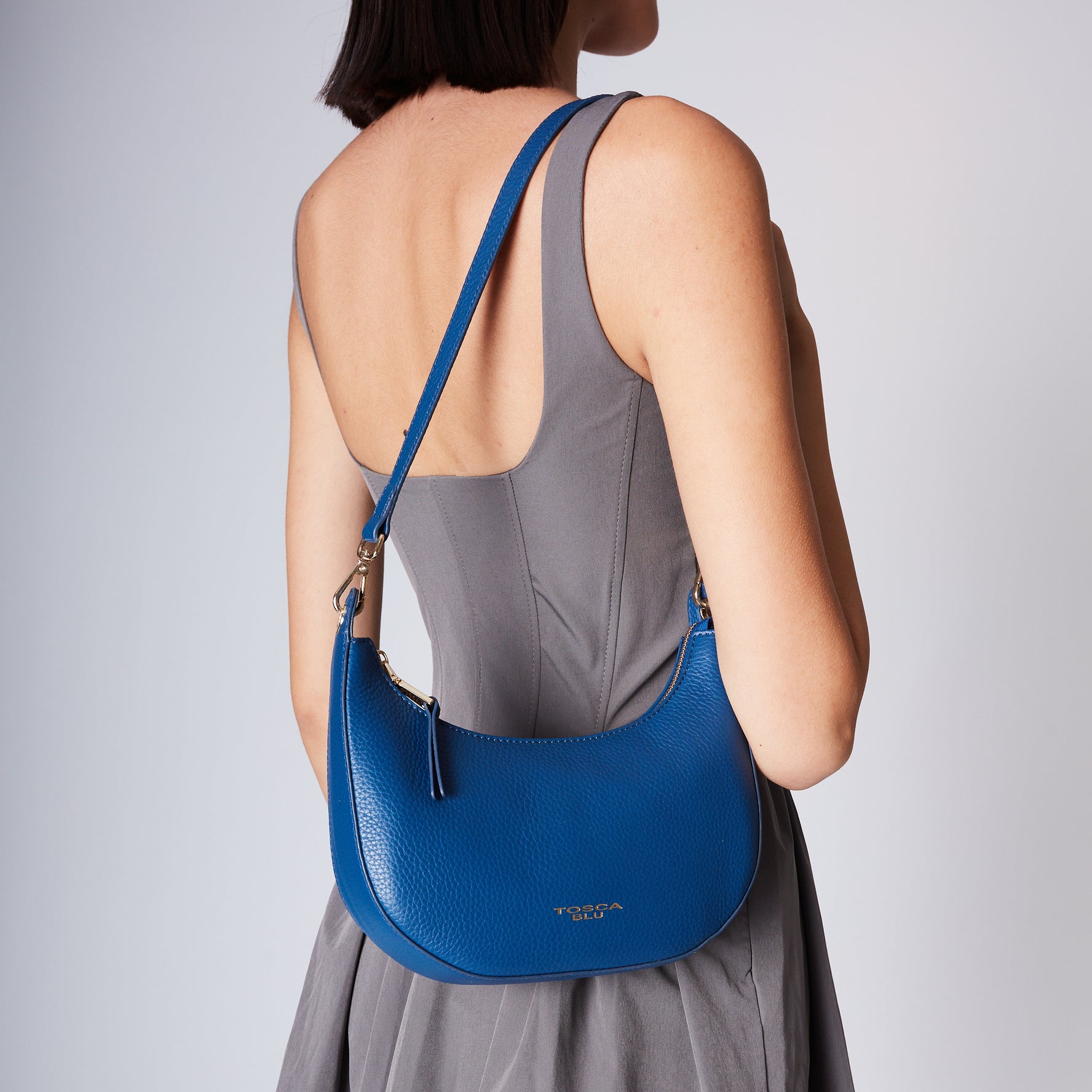 Blue Moony Bags Leather Crossody Bag