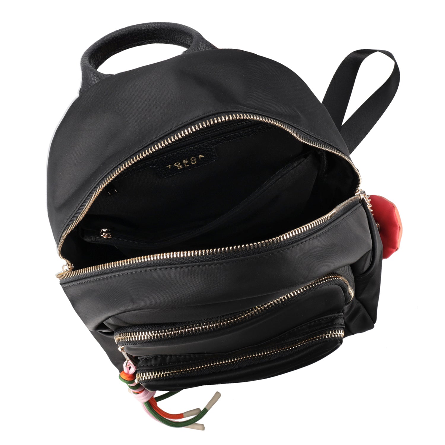 ToscaBlu zaino liquirizia in nylon con charm colore nero ts2537b46 c99_3