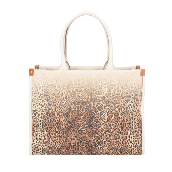 Ivory Matilde Shopping Bag With Animal Print - Main Image