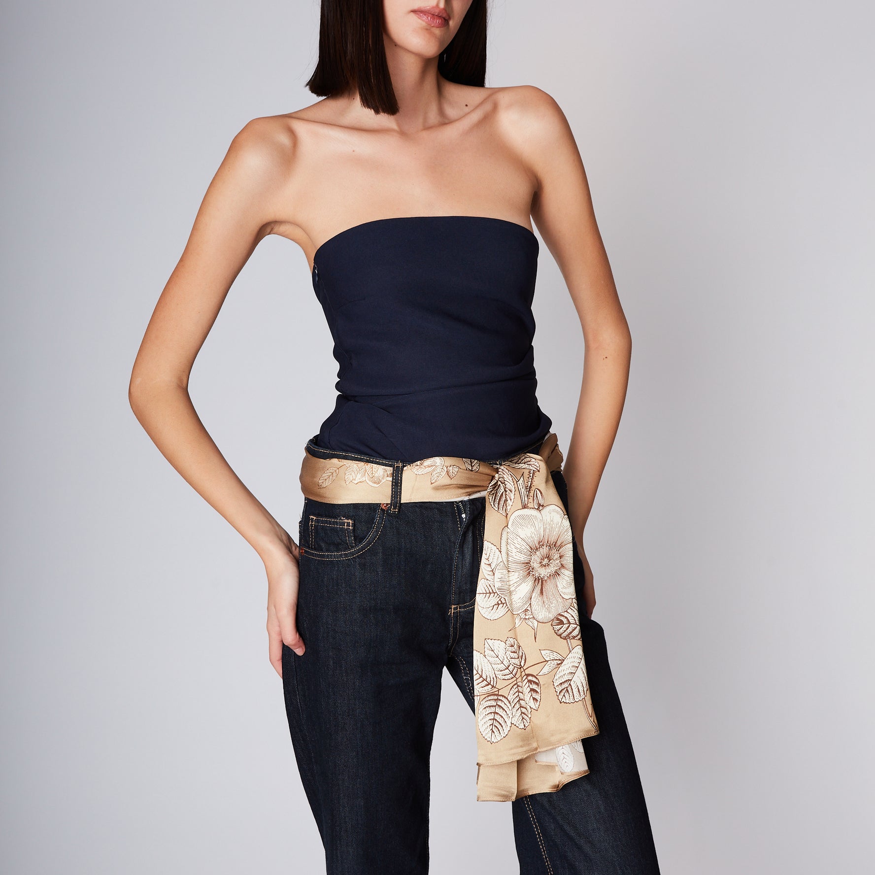 Gold Printed Anna Foulard