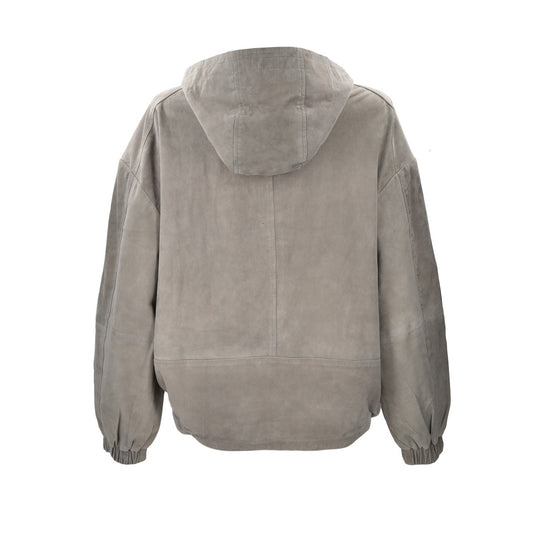 ToscaBlu giubbotto in pelle scamosciata con cappuccio colore verde ts2596j97 c40_3