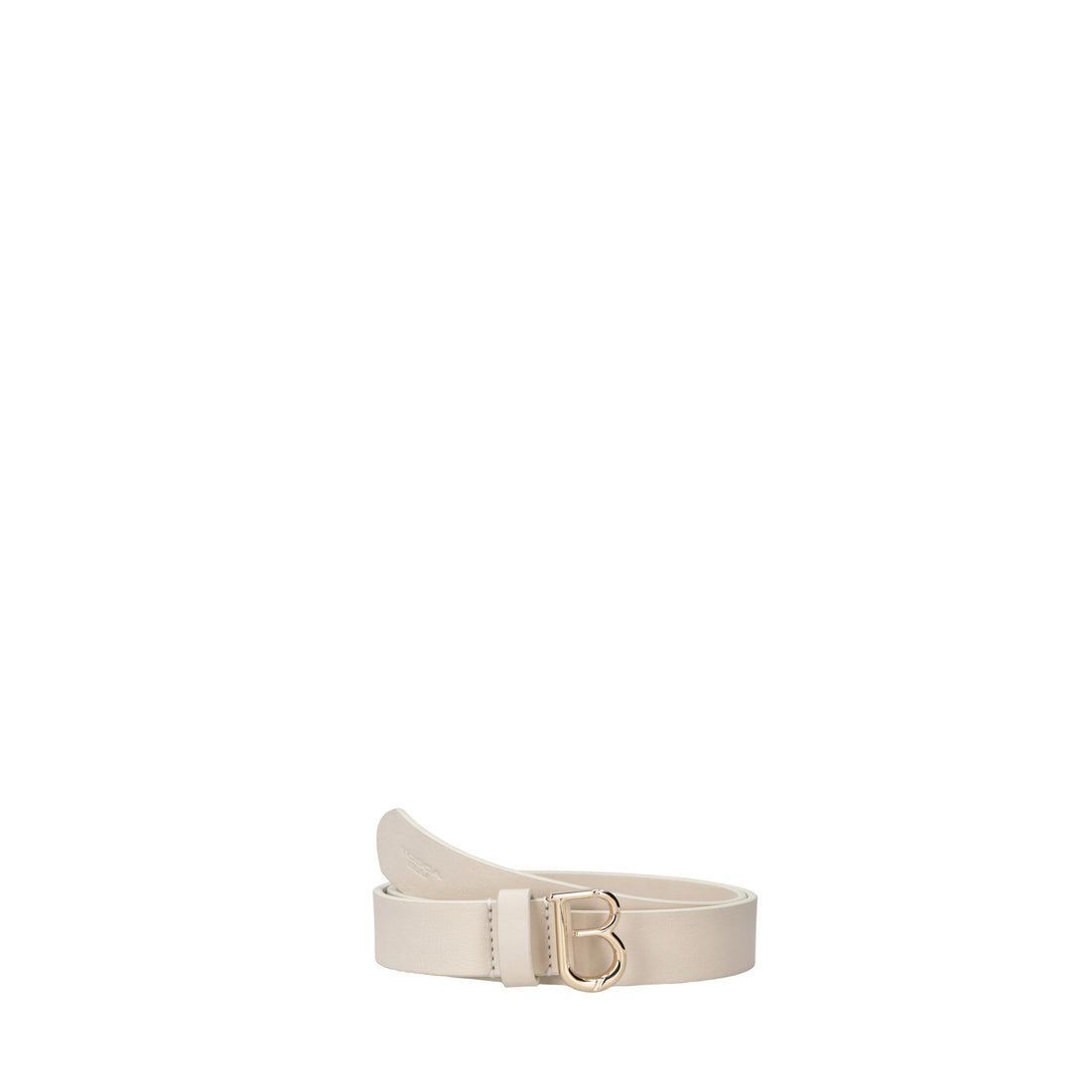 Ivory Leather Belt With Tb Logo