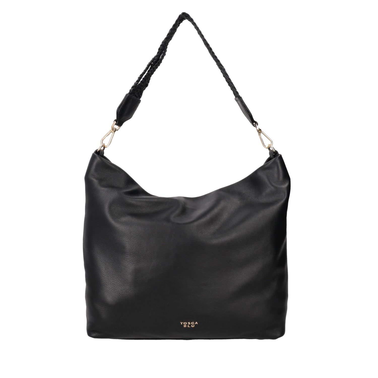 Black Beatrice Shoulder Bag With Weaved Details