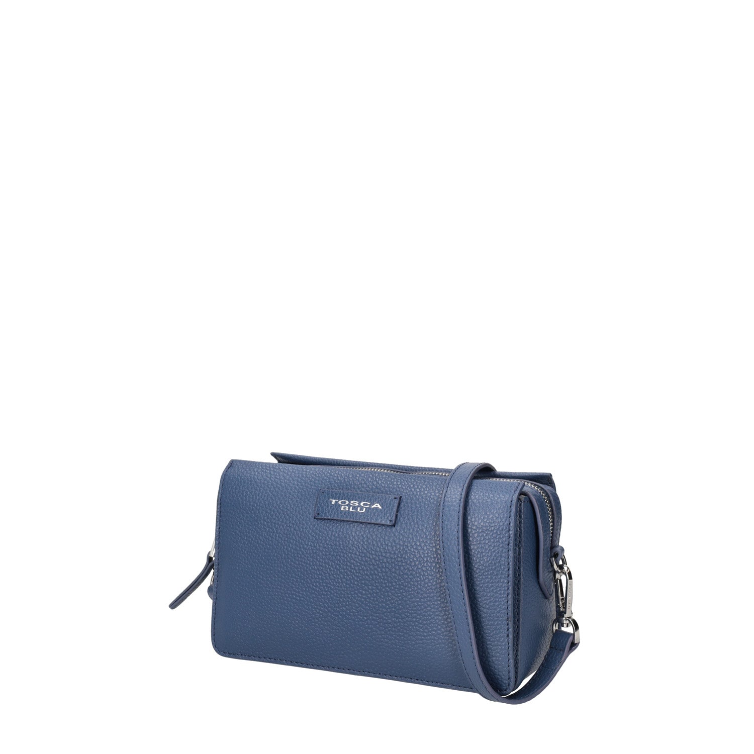 Tracollina in pelle Marcella colore blu