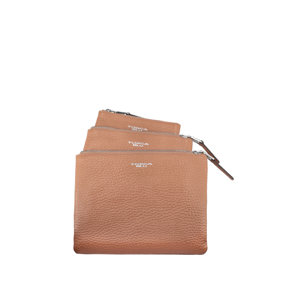 Tris clutch bag in Biscuit Citylife leather
