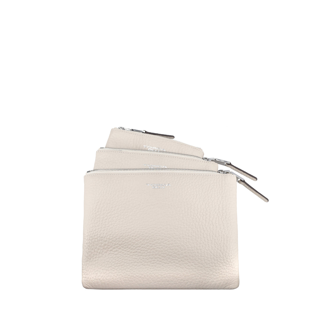 Tris pochette in pelle Citylife colore avorio