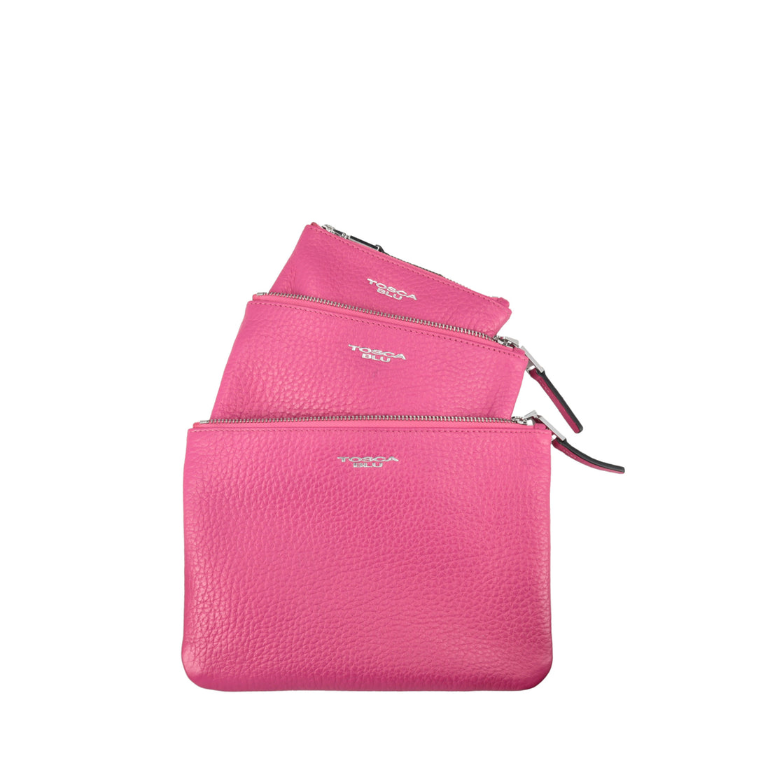 Tris clutch bag in fuchsia Citylife leather