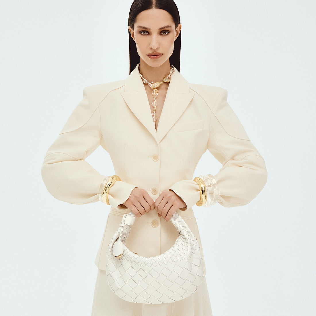 Borsa a mano mini Milano colore bianco