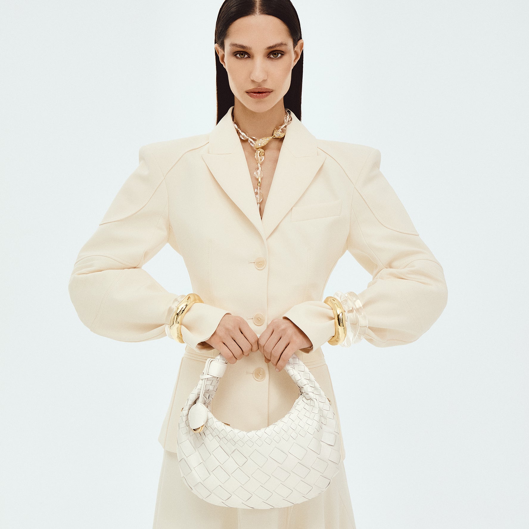 Borsa a mano mini Milano colore bianco