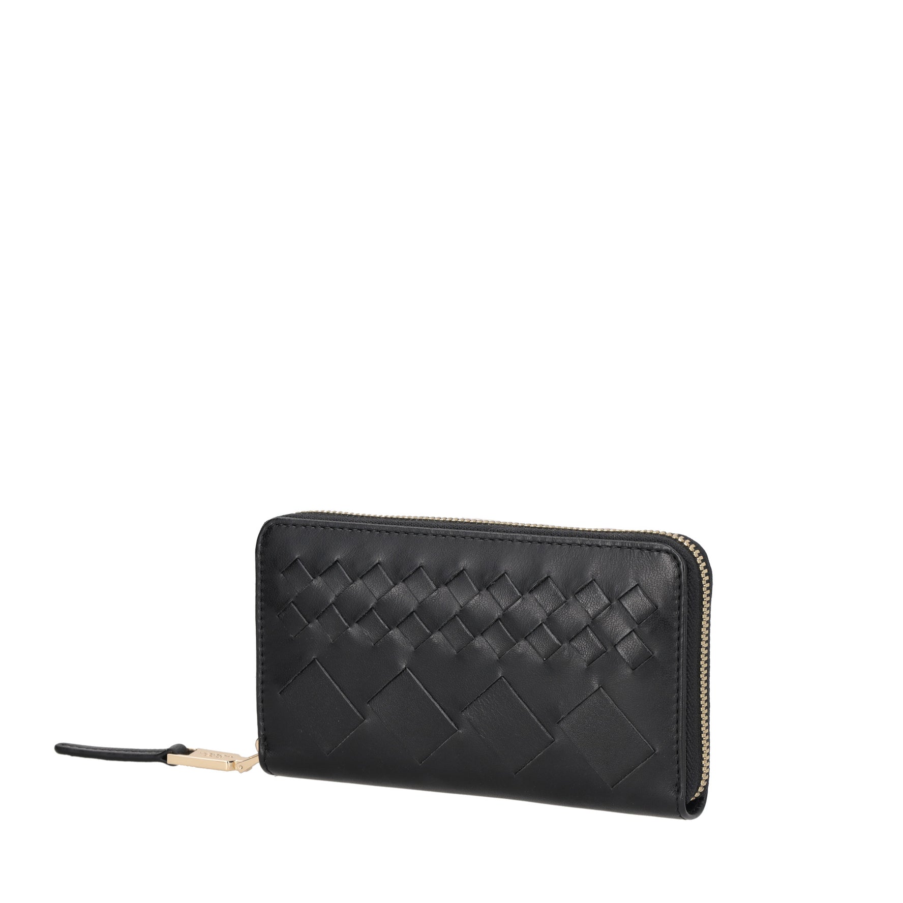 Milano leather wallet with black zip
