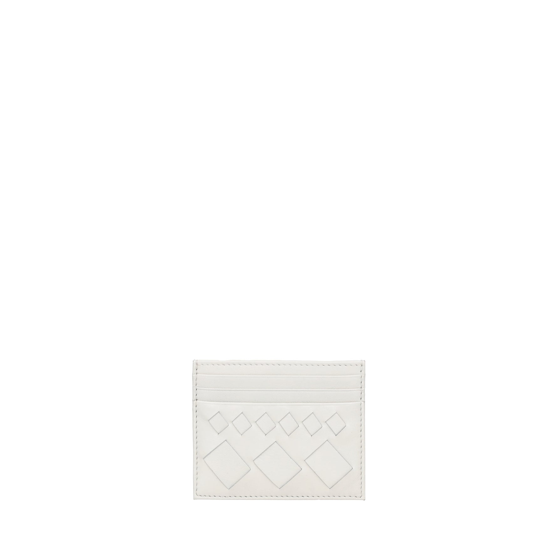 Milano leather card holder in white color