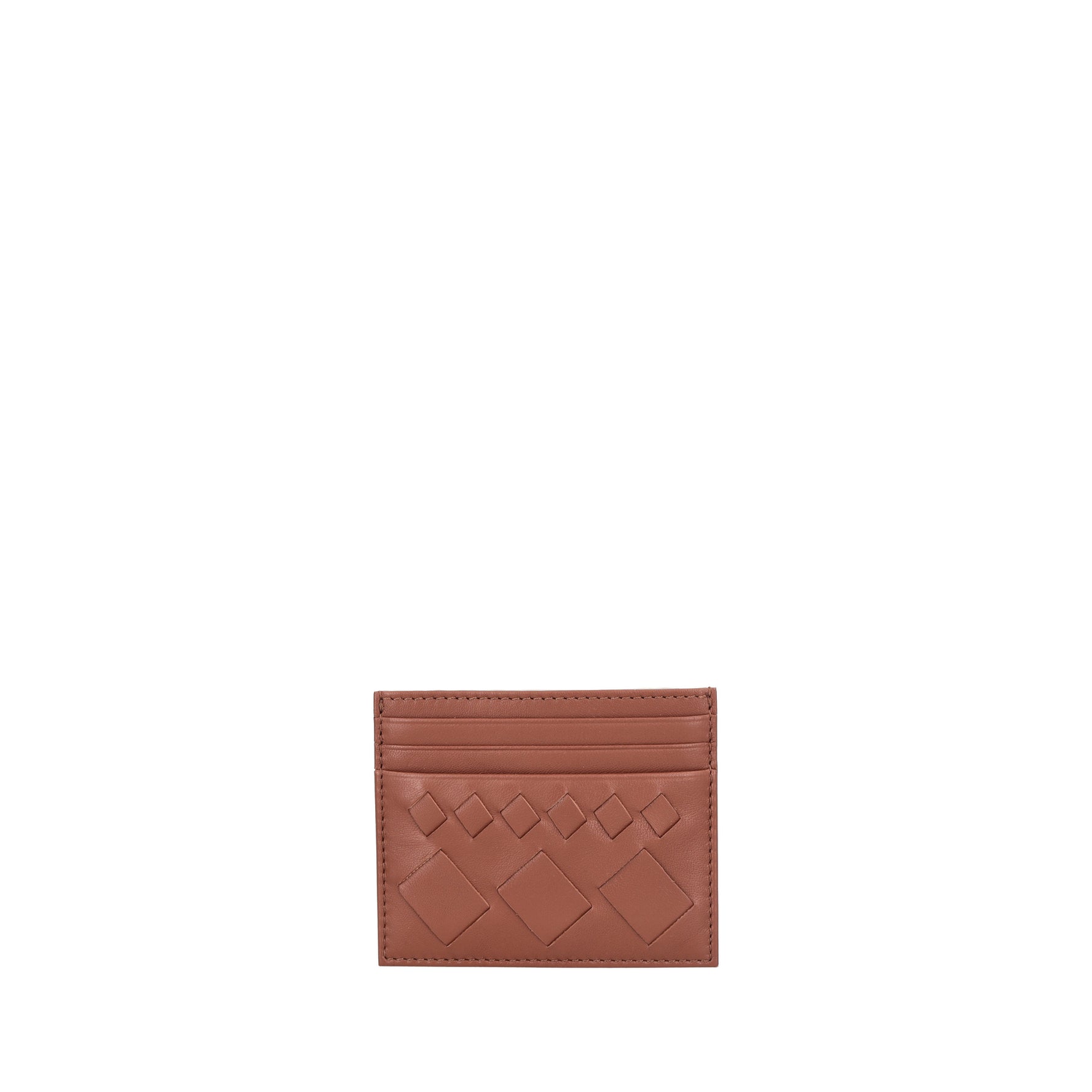 Milano leather card holder in tan color