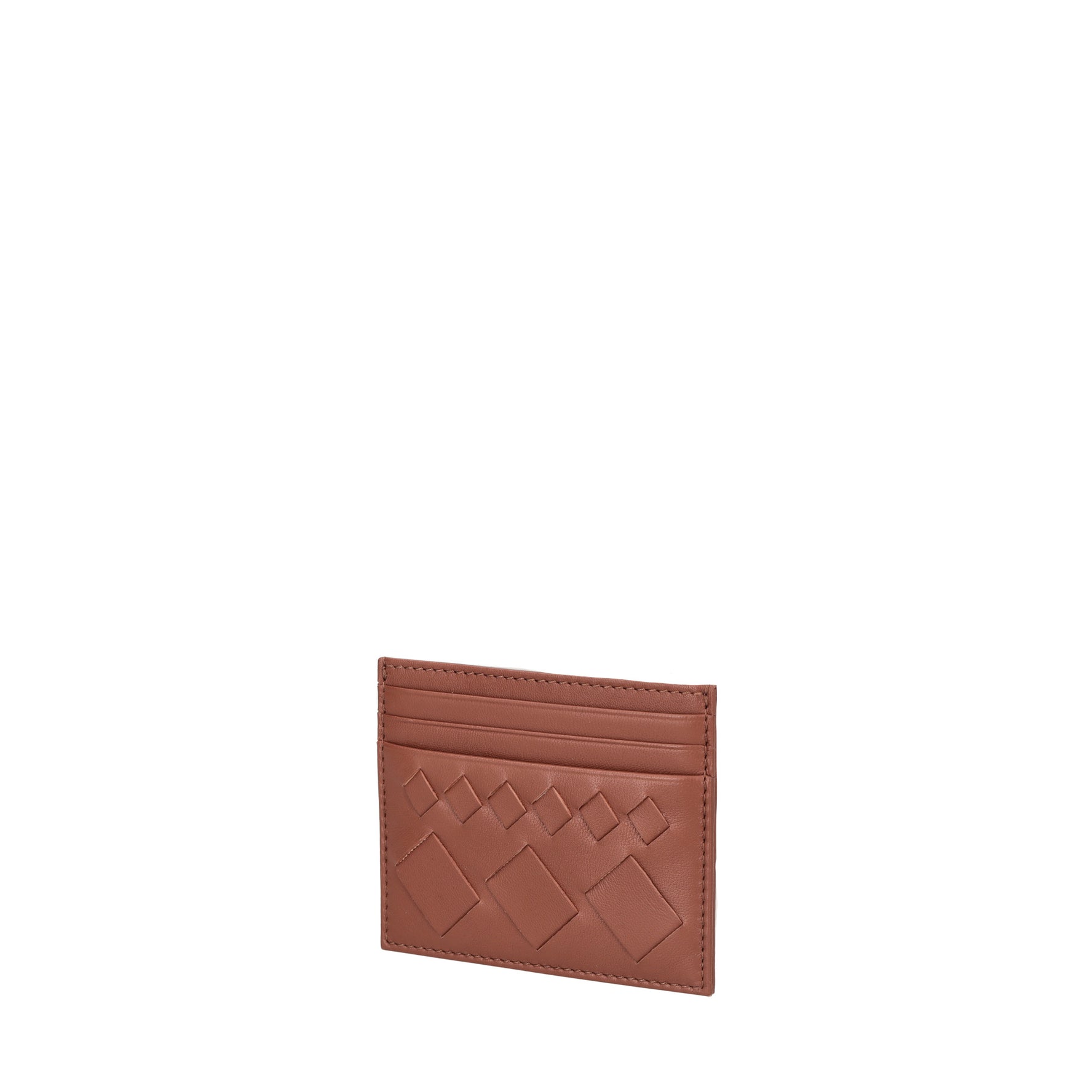 Milano leather card holder in tan color