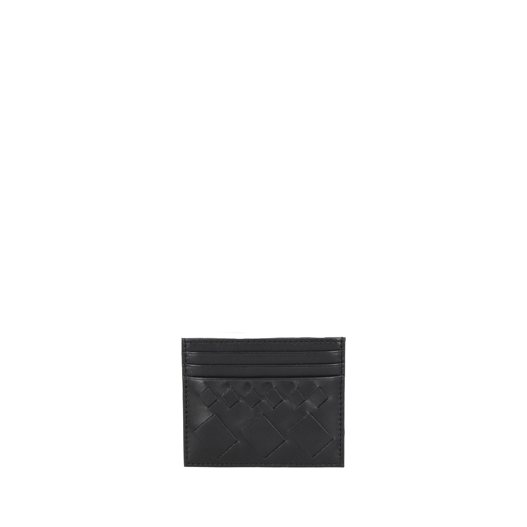 Milano leather card holder in black color