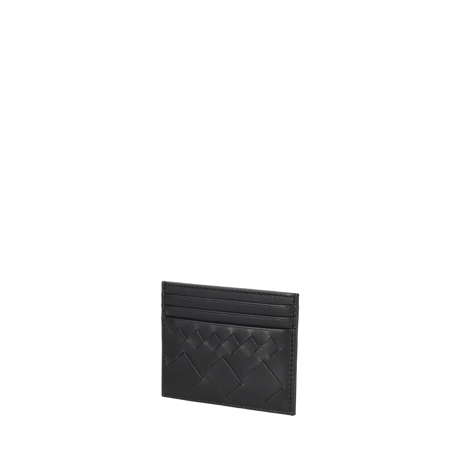 Milano leather card holder in black color
