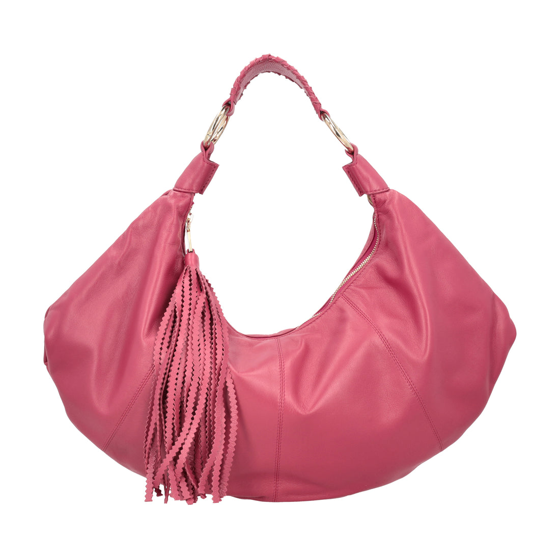 Borsa a spalla Africa con pendaglio colore fucsia