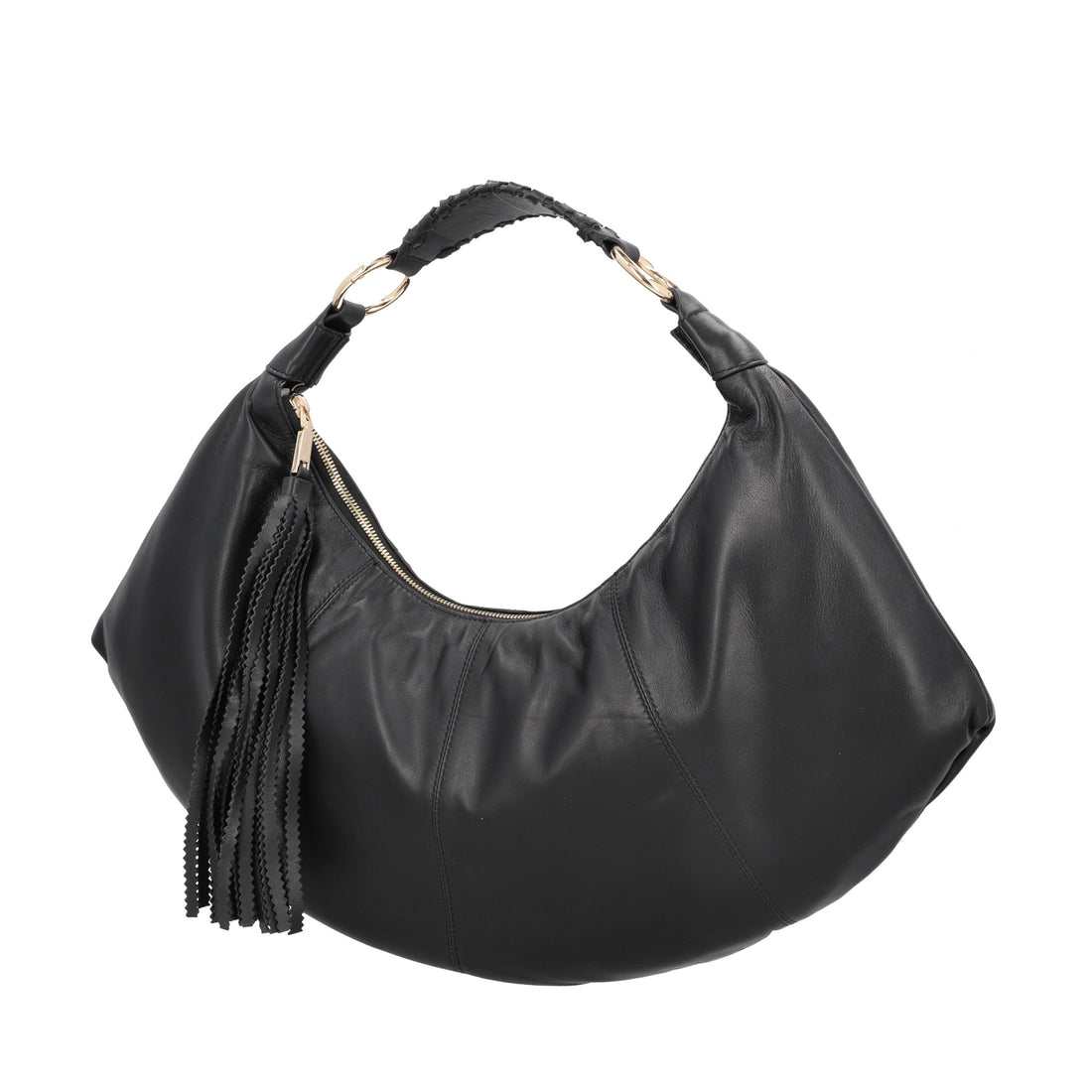 Borsa a spalla Africa con pendaglio colore nero