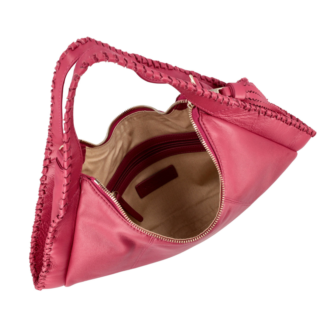 Borsa a spalla Africa in pelle colore fucsia