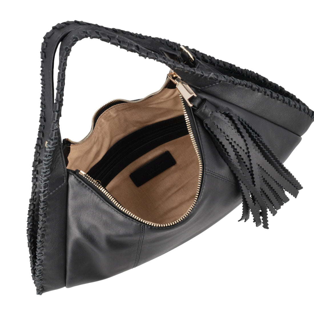 Borsa a spalla Africa in pelle colore nero