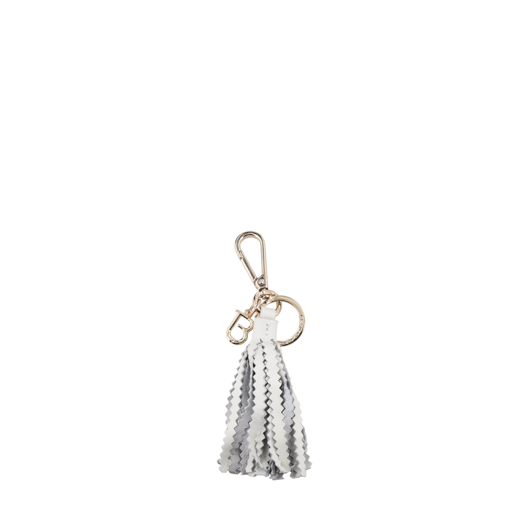 Africa keyring in white leather