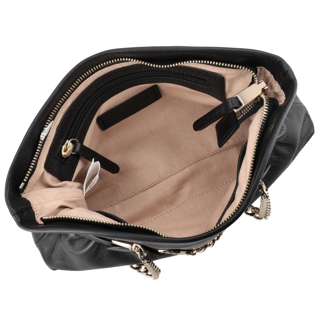 Capri leather clutch bag with black jewel bracket