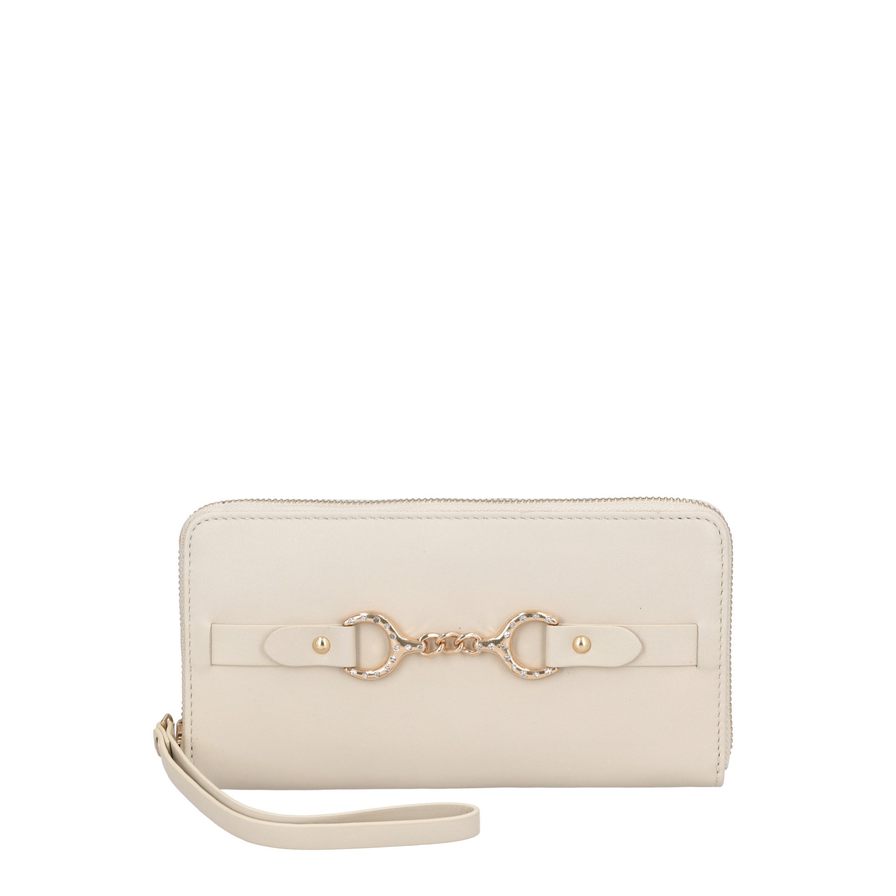 Portafoglio zip around Capri colore avorio