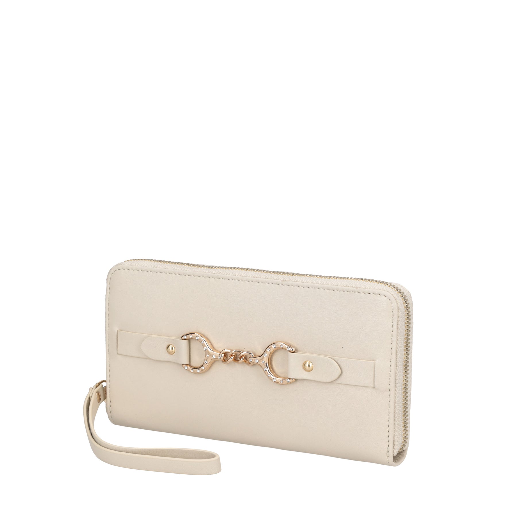 Portafoglio zip around Capri colore avorio