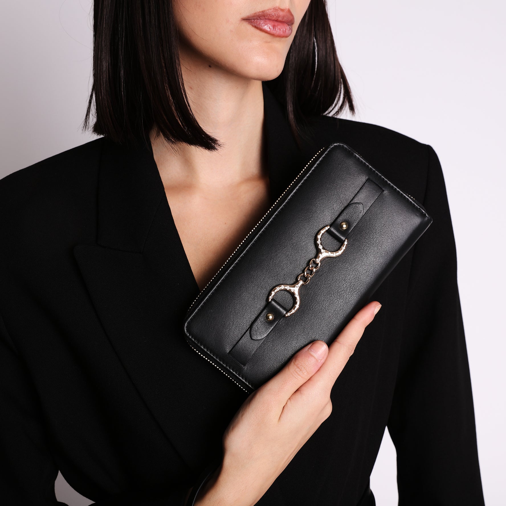 Portafoglio zip around Capri colore nero