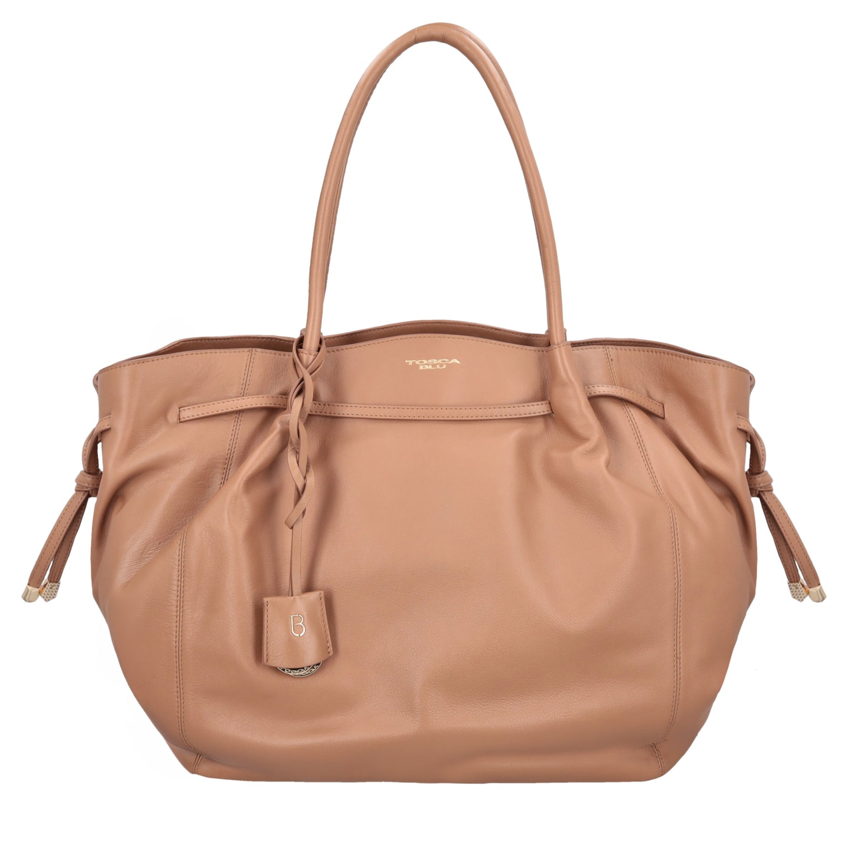 Shopping grande Sidney in pelle colore biscotto