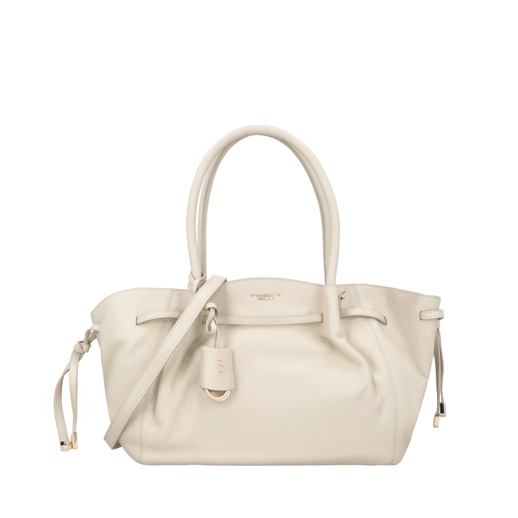 Borsa a mano Sidney in pelle colore avorio