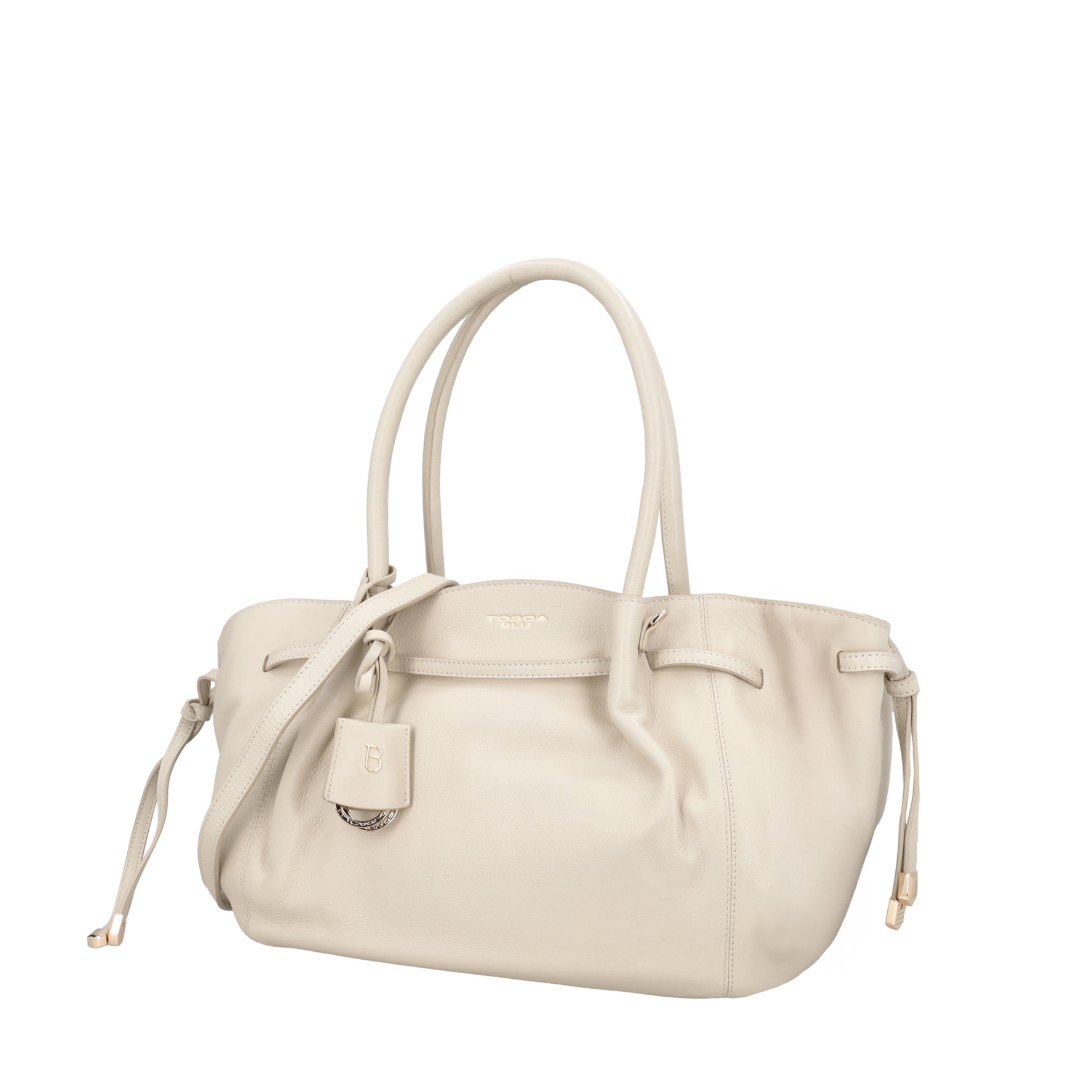 Borsa a mano Sidney in pelle colore avorio