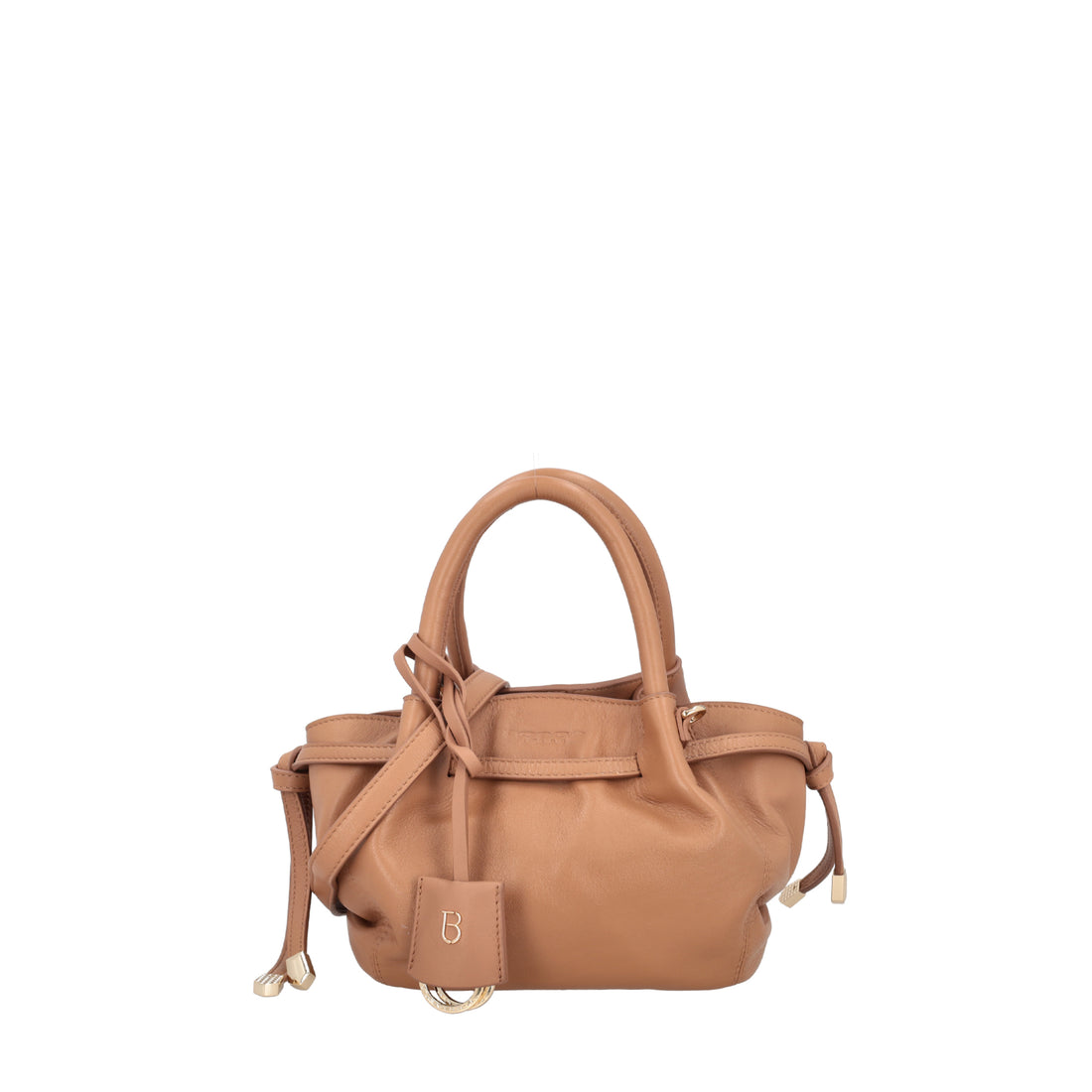 Borsa a mano mini Sidney in pelle colore biscotto