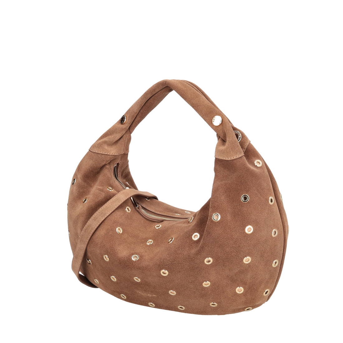 Borsa a spalla in suede Dubai colore biscotto