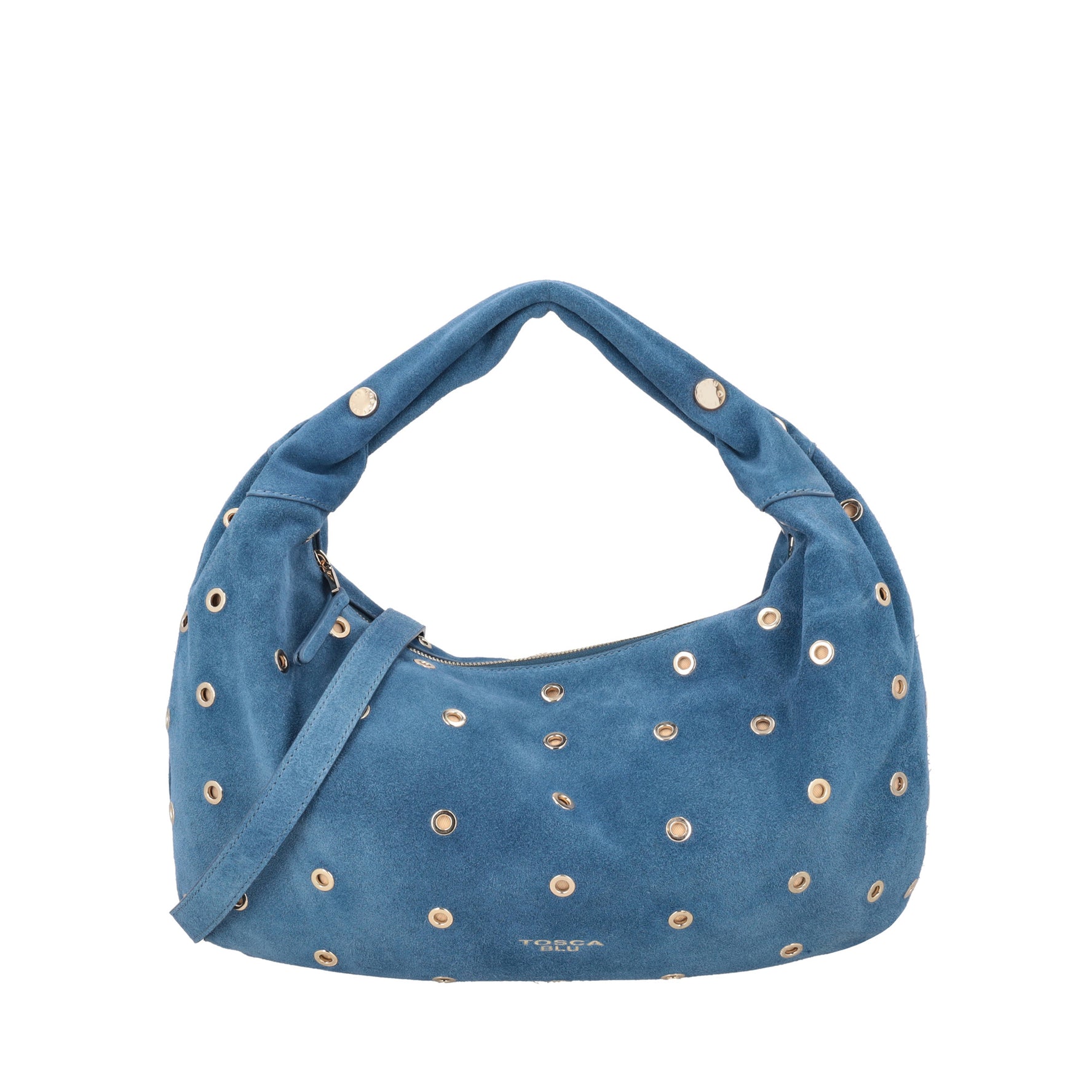 Borsa a spalla in suede Dubai colore blu