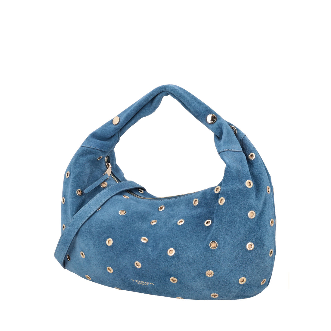 Borsa a spalla in suede Dubai colore blu