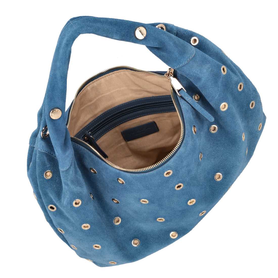 Borsa a spalla in suede Dubai colore blu