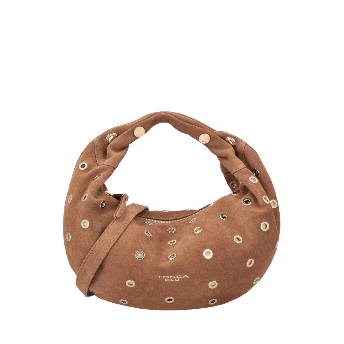 Borsa in suede piccola Dubai colore biscotto