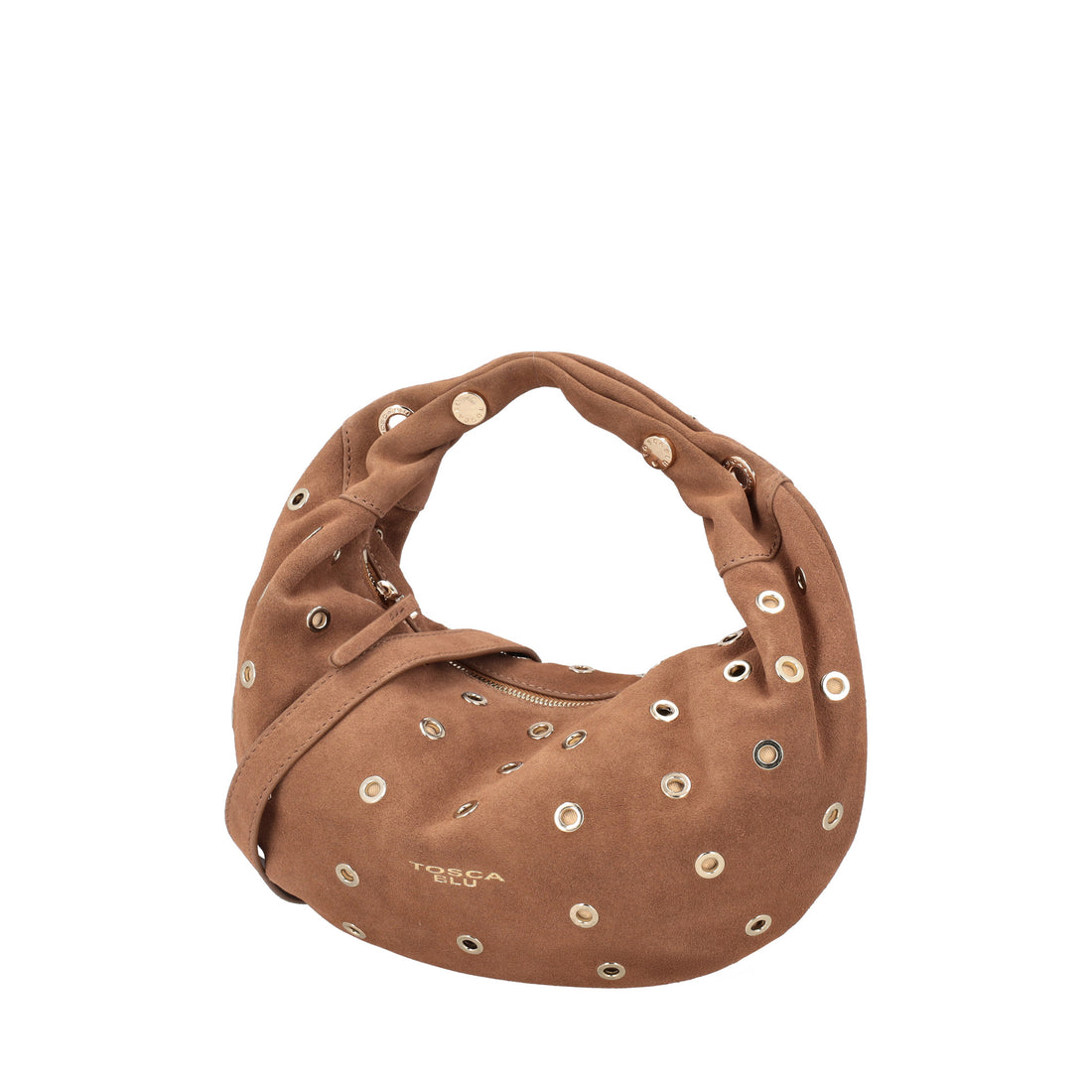 Borsa in suede piccola Dubai colore biscotto