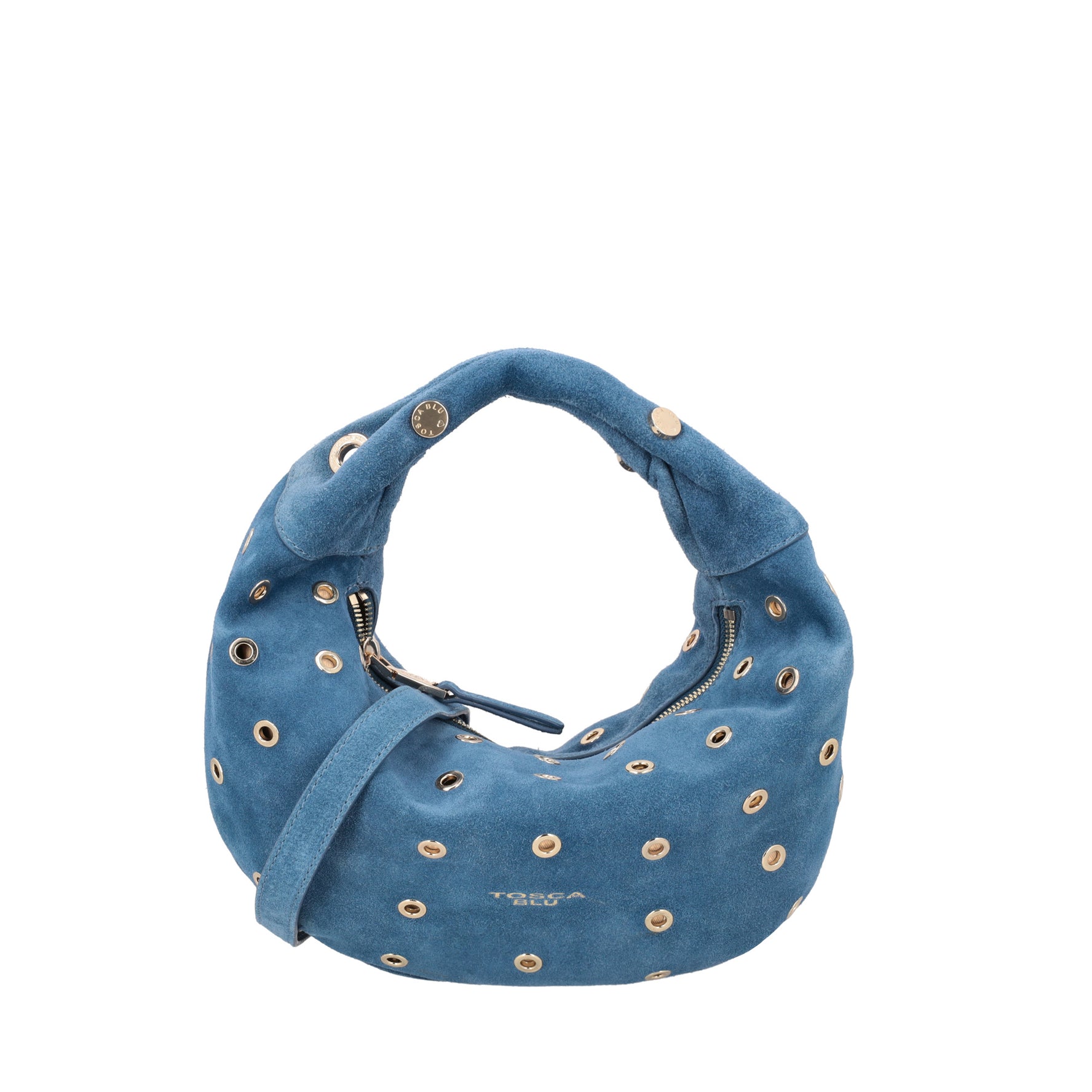 Borsa in suede piccola Dubai colore blu
