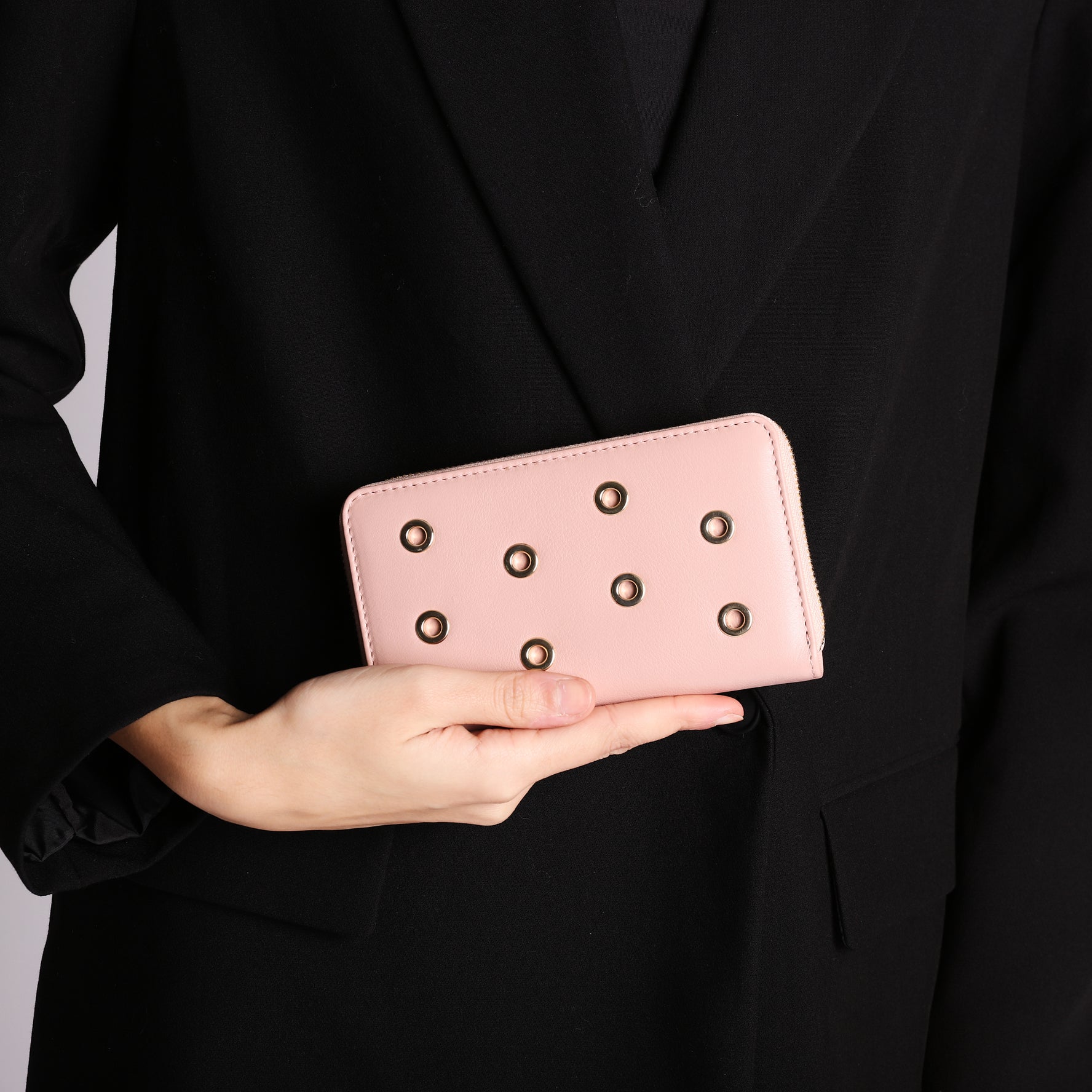 Pink Dubai leather zip wallet