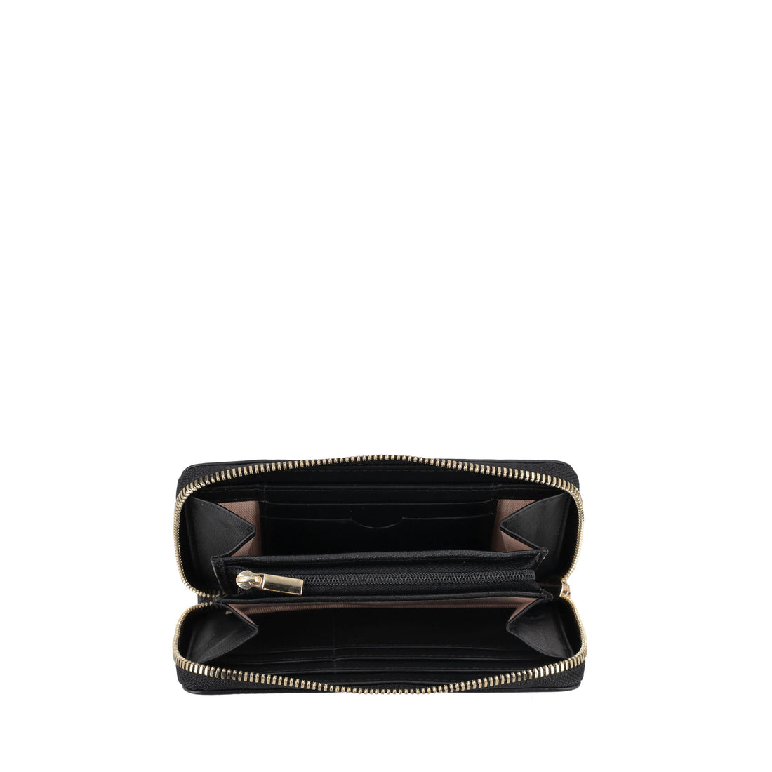 Portafoglio con zip in pelle Dubai colore nero
