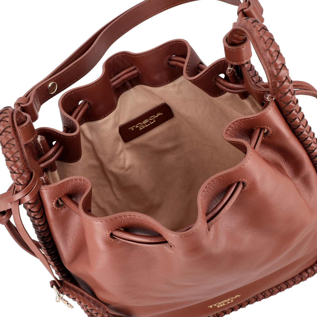 Secchiello in pelle Lisbona colore cuoio