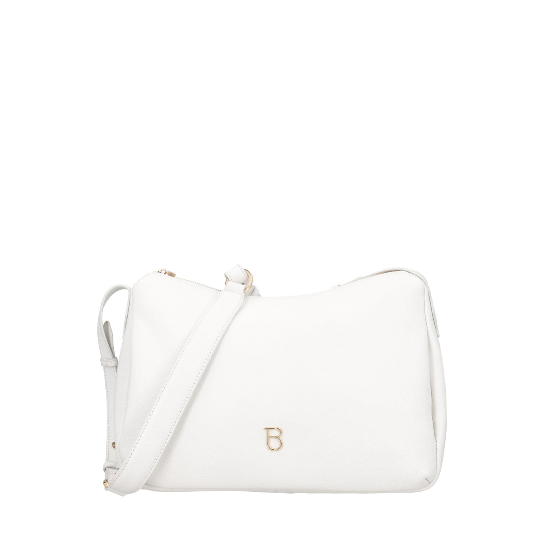 Sacca in pelle Roma con logo colore bianco