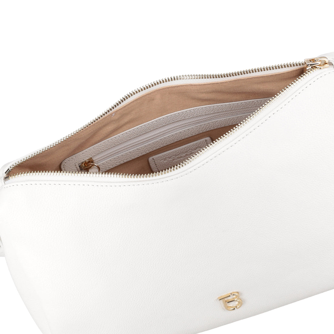 Sacca in pelle Roma con logo colore bianco