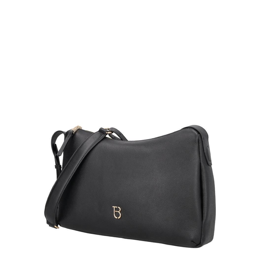 Sacca in pelle Roma con logo colore nero