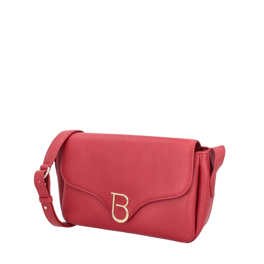 Shoulder strap with flap in red Roma leather
