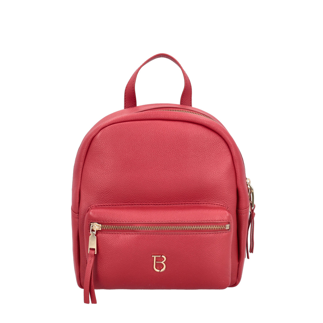 Roma leather backpack with red pocket
