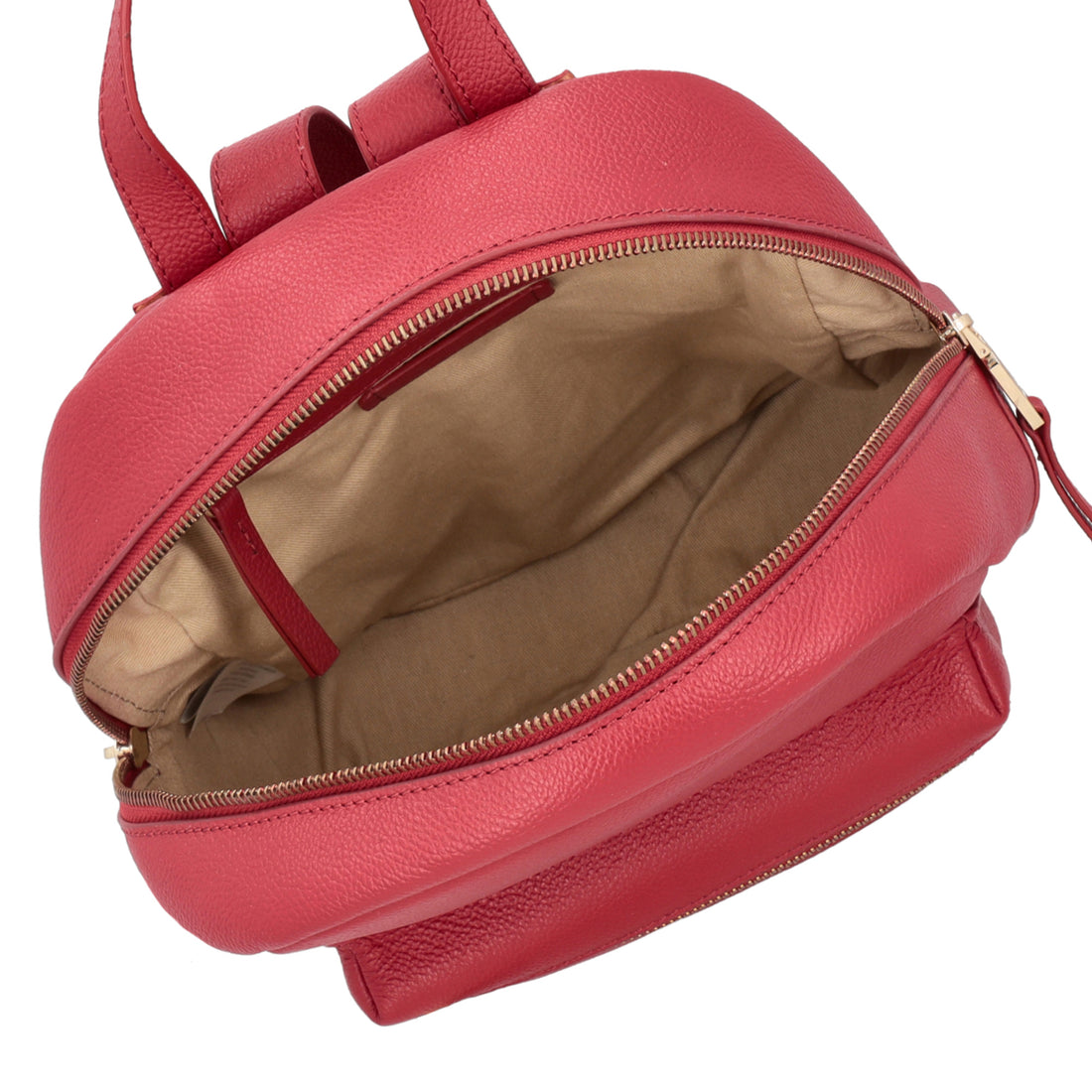 Roma leather backpack with red pocket