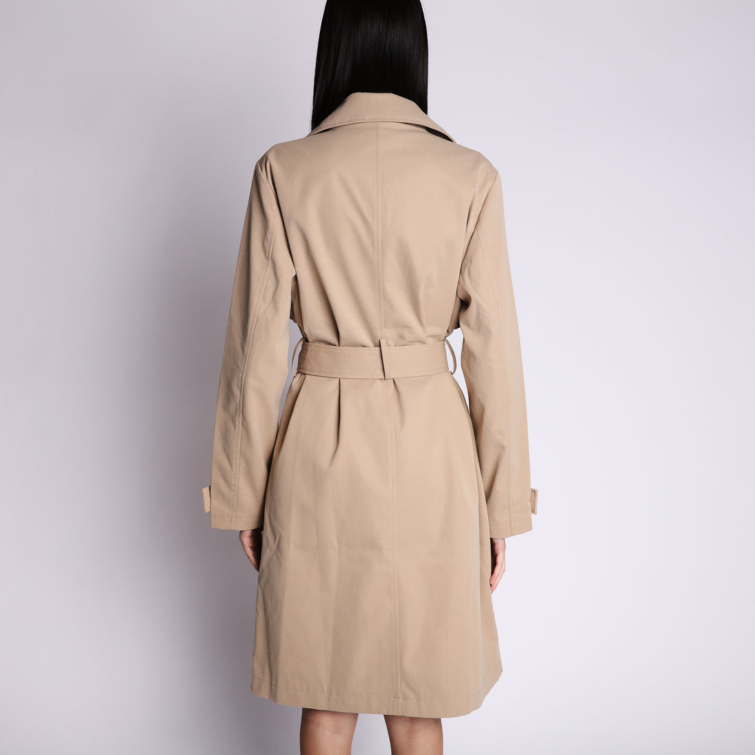 Trench lungo doppiopetto Te' Verde colore sabbia